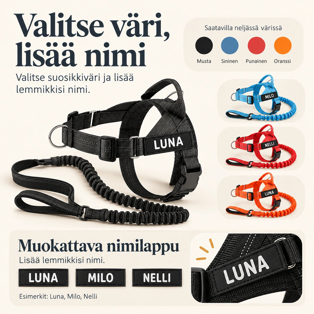 Heijastavat vedonestovaljaat koiralle